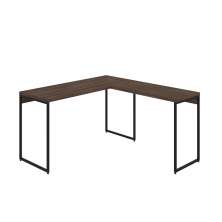 Mesa de Escritório em L Studio Nogal e Preta 135x140 cm
