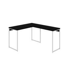 Mesa de Escritório em L Studio Preta e Branca 120x140 cm