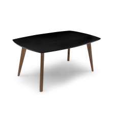 Mesa de Jantar Retangular com Tampo de MDF Florencia Preto e Amêndoa 220 cm