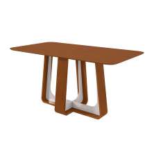 Mesa de Jantar Retangular com Tampo de MDF Sintonia Amêndoa e Frassino 170 cm