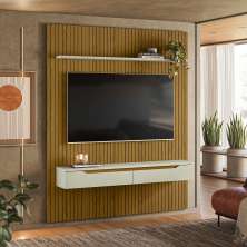 Painel para TV até 65 Polegadas Duetto 2 PT Cedro e Off White