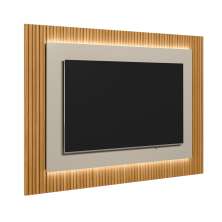 Painel para TV até 70 Polegadas São Paulo com LED Tauari e Off White 220 cm