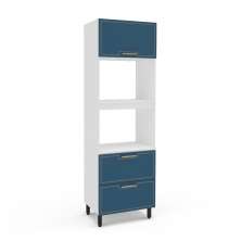 Paneleiro Amara 2 Portas 1 Gaveta Azul e Branco