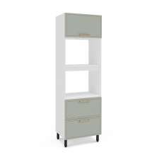 Paneleiro Amara 2 Portas 1 Gaveta Verde e Branco