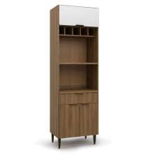 Paneleiro Paris 3 Portas 1 Gaveta Nogal e Branco