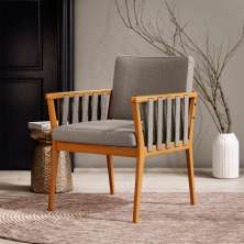Poltrona Chicago Linho Cinza