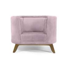 Poltrona Luminne Veludo Rosa