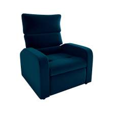 Poltrona Reclinável Kwid Veludo Azul