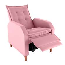 Poltrona Reclinável Yaris Veludo Rosa