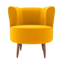 Poltrona Savana Veludo Amarelo