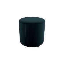 Puff Redondo Copenhage Veludo Preto