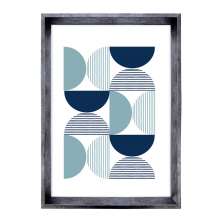 Quadro Abstrato Geométricos III com Vidro Colorido 60x90 cm