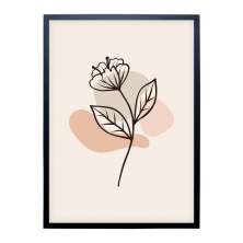 Quadro Contemporâneo Boho Flor sem Vidro Colorido 25x35 cm