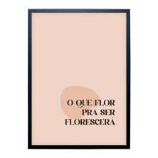 Quadro Contemporâneo Boho Florescerá sem Vidro Colorido 25x35 cm