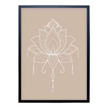 Quadro Contemporâneo Flor de Lotus sem Vidro Colorido 25x35 cm