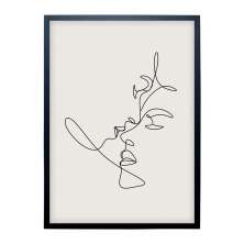Quadro Contemporâneo Minimalista Casal sem Vidro Preto e Branco 25x35 cm