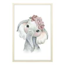 Quadro Infantil Elephant sem Vidro Colorido 20x30 cm