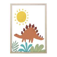 Quadro Infantil Selva Dino I sem Vidro Colorido 20x30 cm