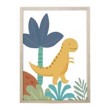 Quadro Infantil Selva Dino II sem Vidro Colorido 20x30 cm