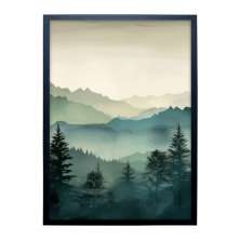 Quadro Natural Montanhas II com Vidro Colorido 40x60 cm