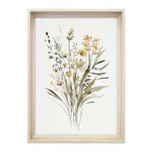 Quadro Romântico Flores do Campo II com Vidro Colorido 40x60 cm