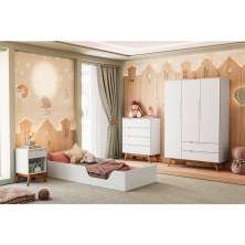 Quarto Infantil Retrô Alpi 3 PT 7 GV Branco