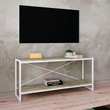 Rack Studio Carvalho e Branco 120 cm