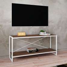 Rack Studio Nogal e Branco 120 cm