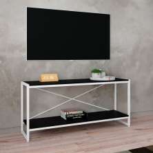 Rack Studio Preto e Branco 120 cm