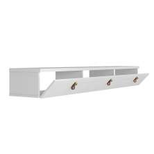 Rack Suspenso para TV até 65 Polegadas Line 3 Portas Branco 180 cm