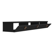 Rack Suspenso para TV até 65 Polegadas Line 3 Portas Preto 180 cm
