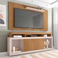 Rack com Painel para TV até 60 Polegadas Requinte Buriti e Off White