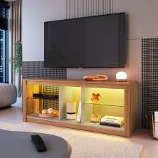 Rack par TV até 55 Polegadas Leona com LED Mel e Arenas 136 cm