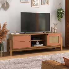Rack para TV até 65 Polegadas Nature 1 PT 2 GV Carvalho e Terracota 160 cm