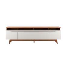 Rack para TV até 75 Polegadas Flynt 3 PT Off White e Canela 220 cm