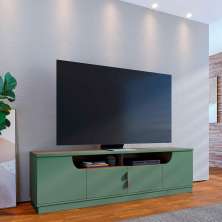 Rack para TV até 75 Polegadas Santorini 4 Portas Hortelã e Amêndoa