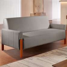 Sofá 2 Lugares Turim Linho Cinza 162 cm