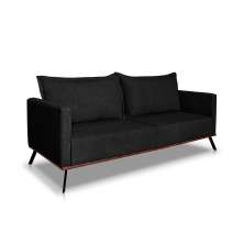 Sofá 2 Lugares Zeus Linho Bouclê Preto 160 cm