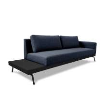 Sofá 3 Lugares Matteo com Mesa de Apoio Esquerda Linho Azul 180 cm