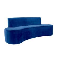 Sofá 3 Lugares Mondo Veludo Azul Marinho