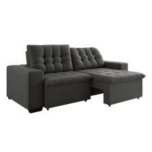Sofá 3 Lugares Retrátil e Reclinável Giorno Suede Cinza