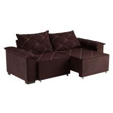 Sofá 3 Lugares Retrátil e Reclinável Napoles Suede Café