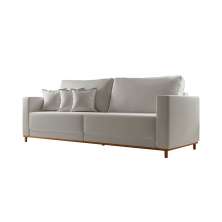 Sofá 3 Lugares Riviera Linho Cinza 210 cm