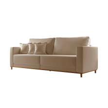 Sofá 3 Lugares Riviera Veludo Marrom 190 cm