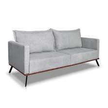 Sofá 3 Lugares Zeus Linho Bouclê Cinza Claro 220 cm