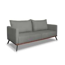 Sofá 3 Lugares Zeus Veludo Cinza Chumbo 180 cm