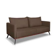 Sofá 3 Lugares Zeus Veludo Marrom 220 cm