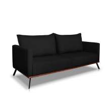 Sofá 3 Lugares Zeus Veludo Preto 220 cm