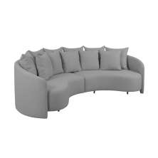 Sofá 4 Lugares Amêndoa Linho Cinza 250 cm