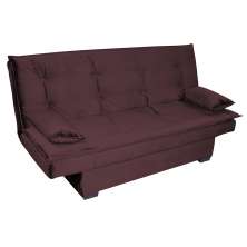 Sofá-Cama 3 Lugares Esmeralda Veludo Roxo